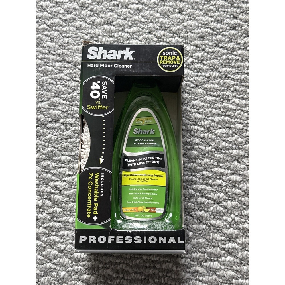 Shark Wood & Hard Floor Cleaner Concentrate & Microfiber Pad Sonic Duo 28oz.~NEW